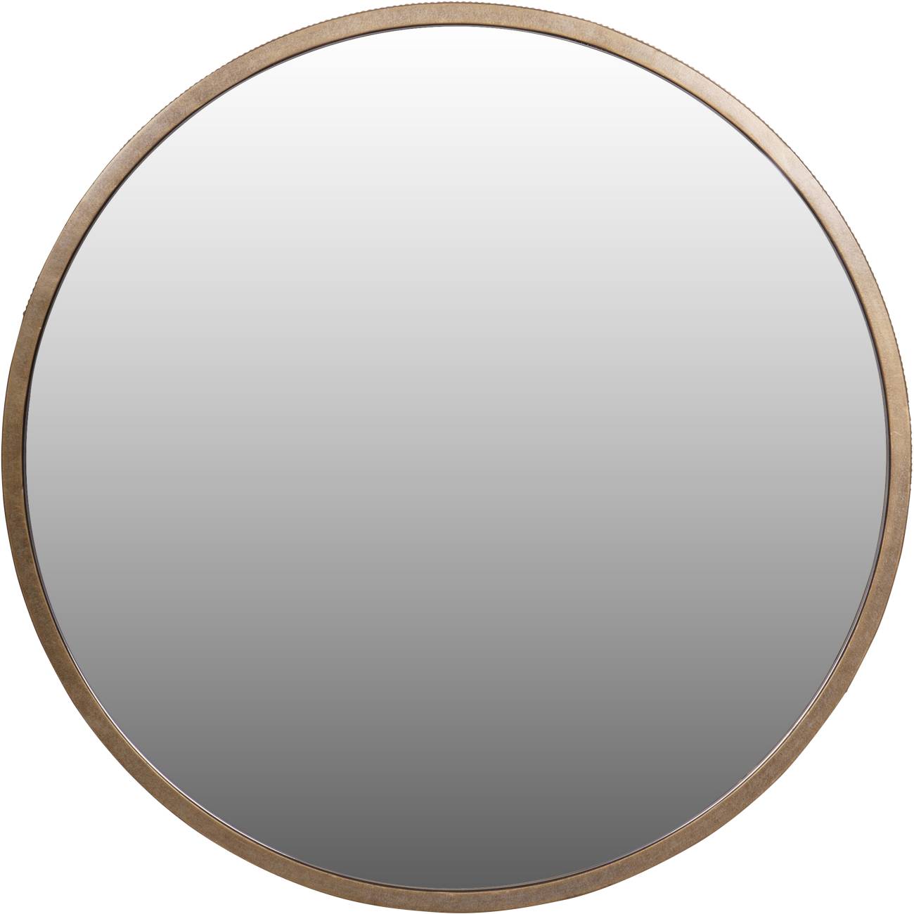 Belvedere Aged Gold Ribbed Round Wall Mirror